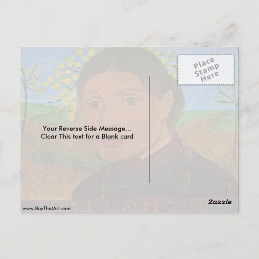 Selbstportrait von Paula Modersohn-Becker Postkarte (Rückseite)