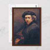 Selbstportrait, von Rembrandt (beste Qualität) Postkarte (Vorne/Hinten)