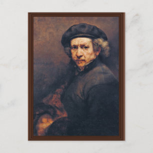 Selbstportrait, von Rembrandt (beste Qualität) Postkarte
