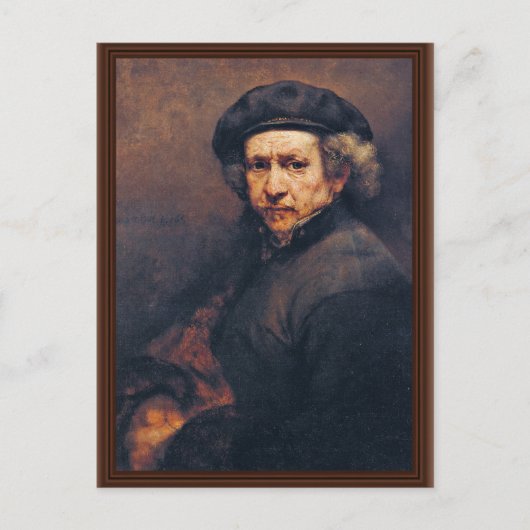 Selbstportrait, von Rembrandt (beste Qualität) Postkarte (Vorderseite)