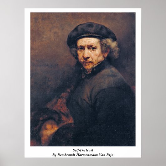 Selbstportrait von Rembrandt Harmenszoon Van Rijn Poster (Vorne)