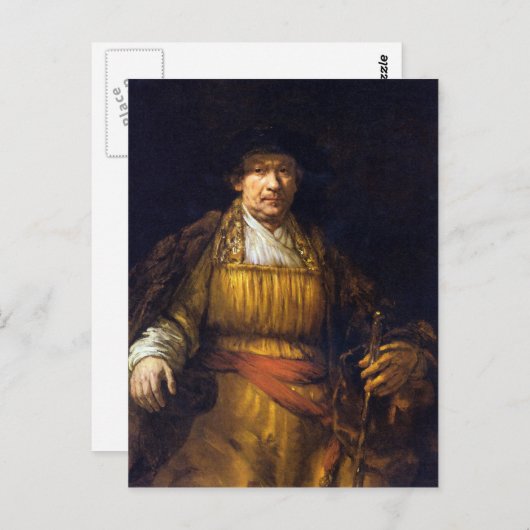 Selbstportrait von Rembrandt Harmenszoon van Rijn Postkarte (Vorne/Hinten)