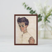 Selbstportrait von Schiele Egon Postkarte (Stehend Vorderseite)