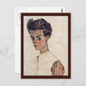 Selbstportrait von Schiele Egon Postkarte (Vorne/Hinten)