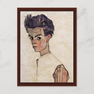 Selbstportrait von Schiele Egon Postkarte