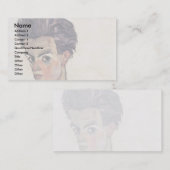 Selbstportrait von Schiele Egon Visitenkarte (Vorne/Hinten)