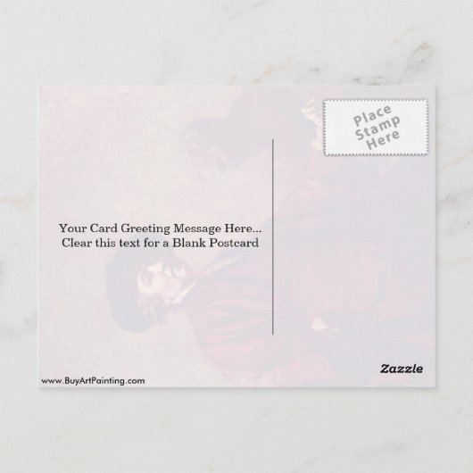 Selbstportrait von Sir Joshua Reynolds Postkarte (Rückseite)