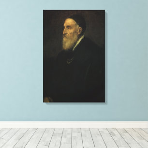 Selbstportrait von tiitianischer, Vintager Renaiss Leinwanddruck