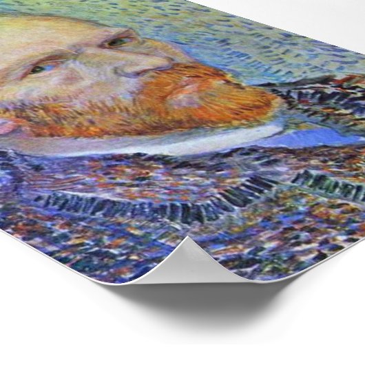 Selbstportrait von Vincent Van Gogh Poster (Ecke)
