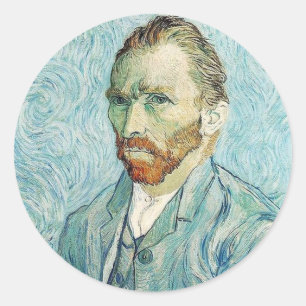 Selbstportrait von Vincent Van Gogh Runder Aufkleber