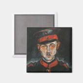 Selbstportrait (von Walter Gramatté) Magnet (Vorderseite/Rückseite)