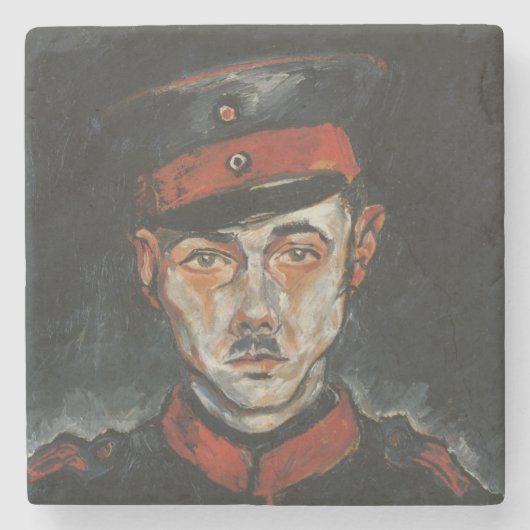 Selbstportrait (von Walter Gramatté) Steinuntersetzer (Vorderseite)