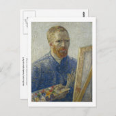 Selbstportrait vor Easel, Van Gogh Fine Art Postkarte (Vorne/Hinten)