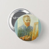 Selbstportrait vor Easel, Vincent van Gogh Button (Vorne & Hinten)