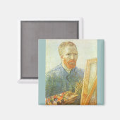 Selbstportrait vor Easel, Vincent van Gogh Magnet (Vorderseite/Rückseite)