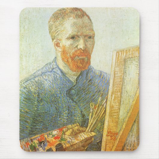 Selbstportrait vor Easel, Vincent van Gogh Mousepad (Vorne)