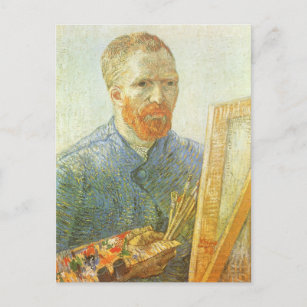Selbstportrait vor Easel, Vincent van Gogh Postkarte
