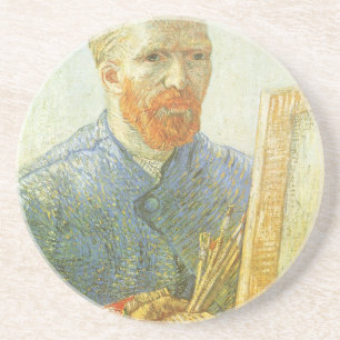 Selbstportrait vor Easel, Vincent van Gogh Sandstein Untersetzer