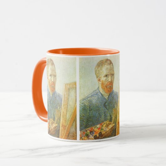 Selbstportrait vor Easel, Vincent van Gogh Tasse (Vorderseite Links)