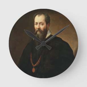 Selbstporträt, 1566-68 (Öl auf Leinwand) Runde Wanduhr