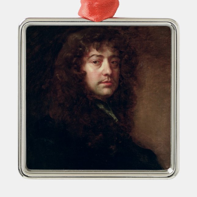 Selbstporträt, 1665-70 (Öl auf Leinwand) Silbernes Ornament (Vorne)