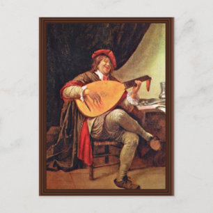 Selbstporträt als Geiger von Steen Jan (Bes Postkarte