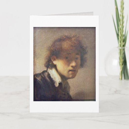 Selbstporträt am frühen Alter durch Rembrandt Van Karte (Vorderseite)