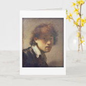 Selbstporträt am frühen Alter durch Rembrandt Van Karte (Gelbe Blume)