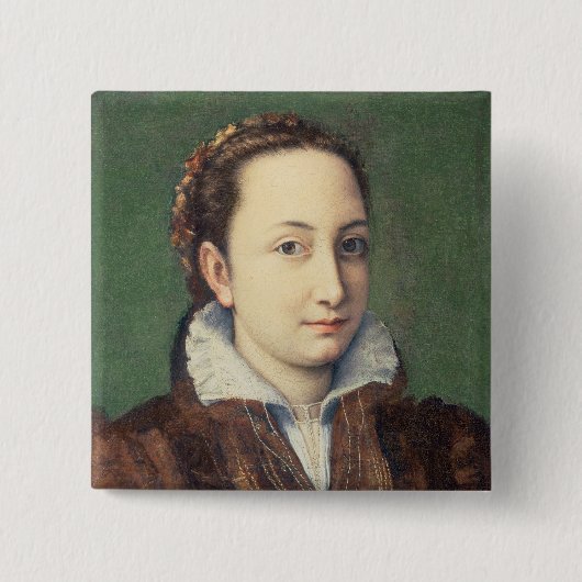 Selbstporträt, attired als Mädchen-vonehre Button (Vorderseite)