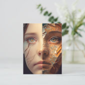 Selbstporträt der KI Postkarte (Stehend Vorderseite)