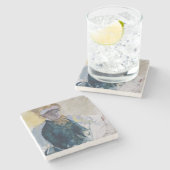 Selbstporträt durch Mary Cassatt Steinuntersetzer (Seitenansicht)