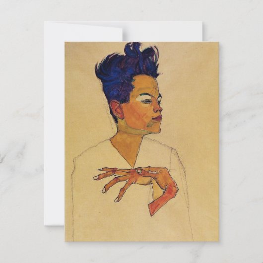 Selbstporträt-Einladungen Egon Schiele Einladung (Vorderseite)