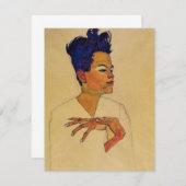 Selbstporträt-Einladungen Egon Schiele Einladung (Vorne/Hinten)