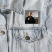 Selbstporträt gegen das Fenster Button (Beispiel)