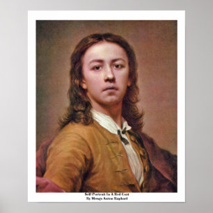 Selbstporträt in einem roten Mantel durch Mengs Poster