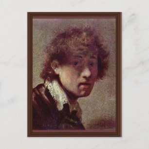 Selbstporträt in jungen Jahren. Von Rembrandt Van Postkarte