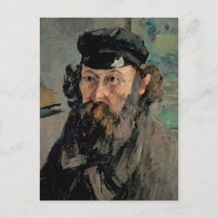 Selbstporträt mit Casquette, Paul Cézanne Postkarte