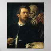 Selbstporträt mit fiddelndem Tod | Arnold Böcklin Poster (Vorne)