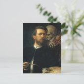 Selbstporträt mit fiddelndem Tod | Arnold Böcklin Postkarte (Stehend Vorderseite)