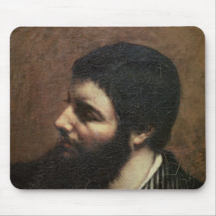 Selbstporträt mit gestreiftem Kragen Mousepad