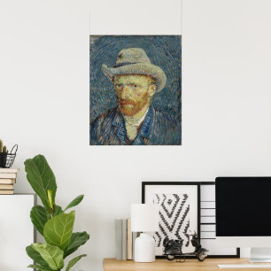 Selbstporträt mit grauem Filzhut von Vincent van G Poster