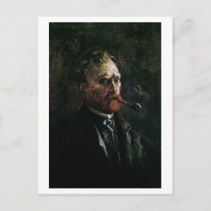 Selbstporträt mit Pfeife, Van Gogh Fine Art Postkarte