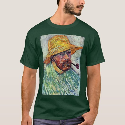 Selbstporträt mit Strohhut durch Vincent van Gogh T-Shirt (Vorderseite)