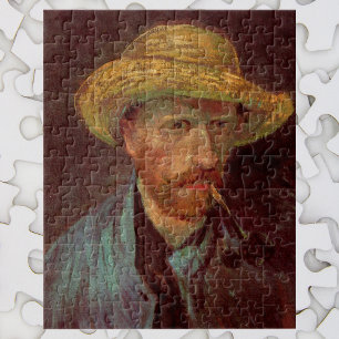 Selbstporträt mit Strohhut und Pfeife von Van Gogh Puzzle
