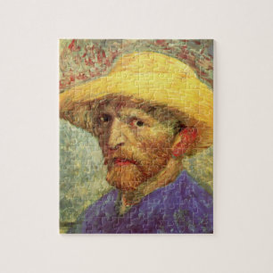 Selbstporträt mit Strohhut von Vincent van Gogh Puzzle