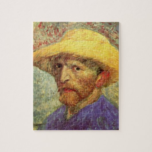 Selbstporträt mit Strohhut von Vincent van Gogh Puzzle (Vertikal)
