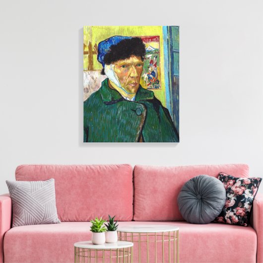 Selbstporträt mit verbanntem Ohr | Van Gogh | Leinwanddruck (Insitu (Wohnzimmer))