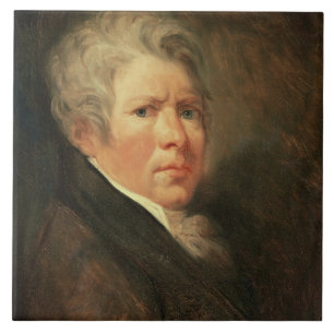 Selbstporträt (Öl auf Platte) Fliese