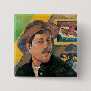 Selbstporträt Paul Gauguins in einem Hut, Button