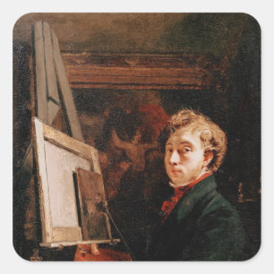 Selbstporträt Quadratischer Aufkleber